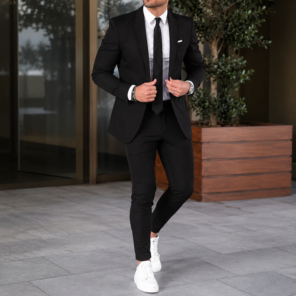 Costume classique ajusté pour homme, ensemble habillé 2 pièces