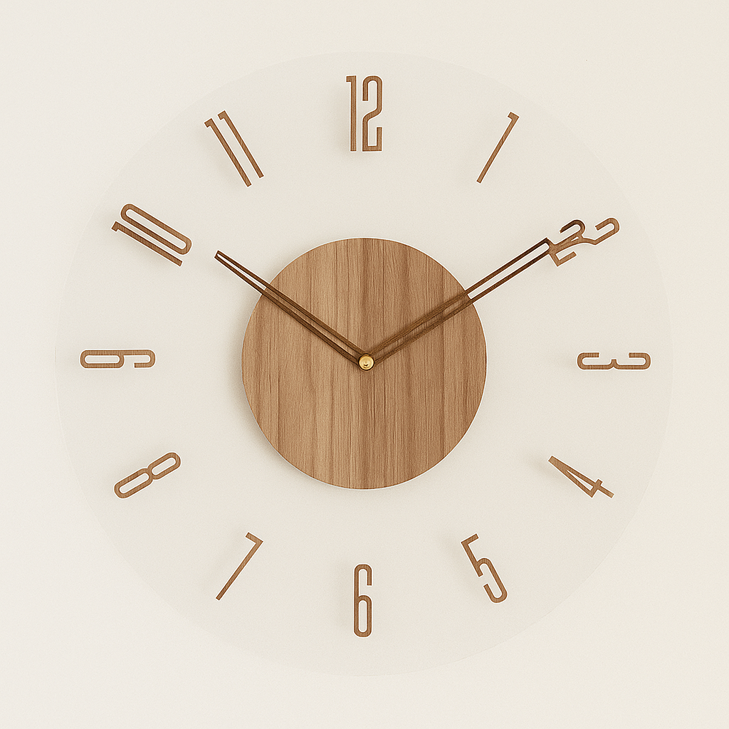 Orologio da parete in legno stile nordico naturale minimalista