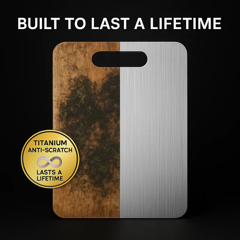 Safe Durable Non-Porous Titanium Cutting Board for Kitchen Use