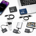 Przenośny Dysk SSD 2TB USB-C – Zewnętrzna Pamięć do Laptopa, PC i Telefonu