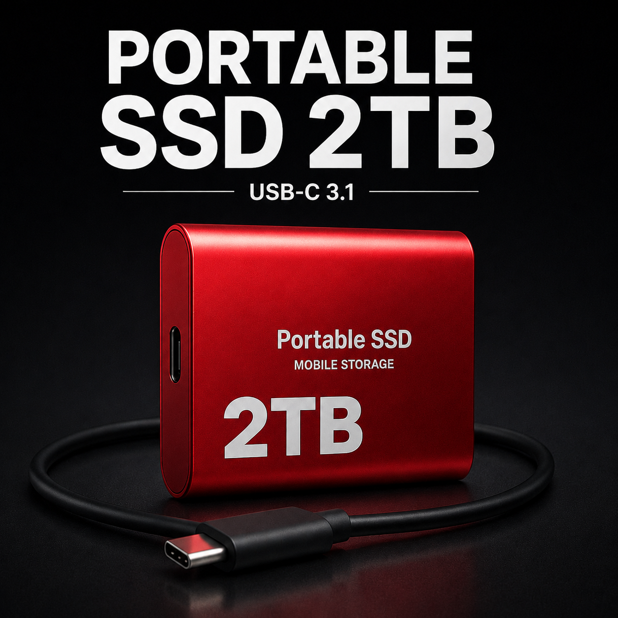 Leistungsstarke 2TB externe SSD – tragbarer Speicher für Laptops und Desktop-Computer