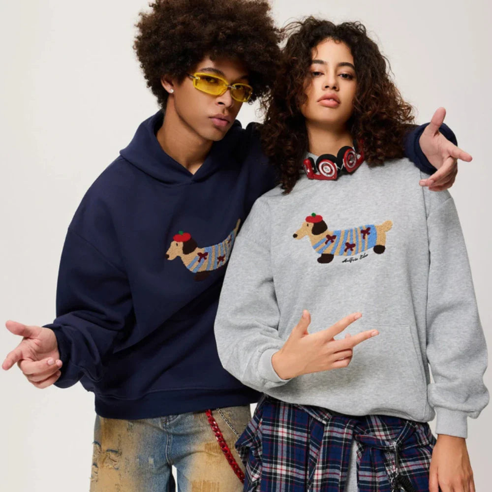 Sweat à capuche quotidien pour femme avec motif teckel
