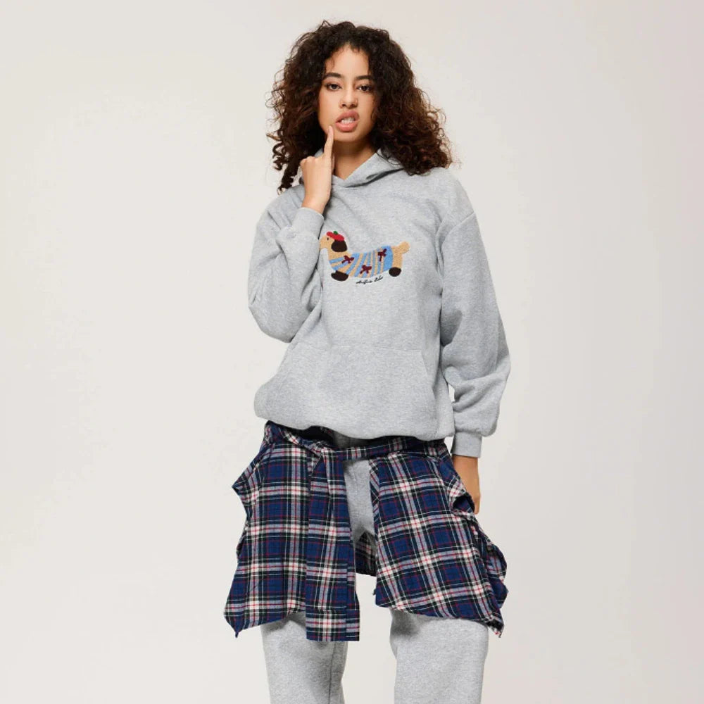 Sweat à capuche quotidien pour femme avec motif teckel