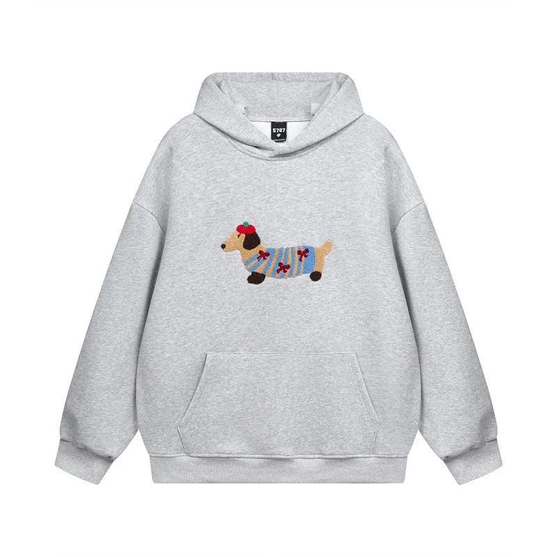 Women's Casual Hoodie Sweater with Dachshund Design