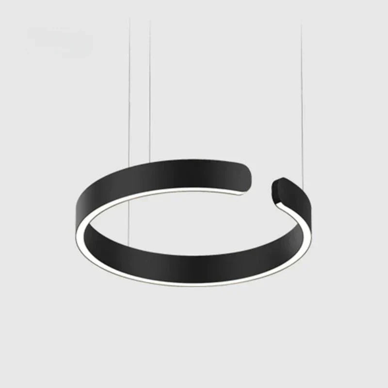Atmospheric round luminous LED pendant lamp for living rooms