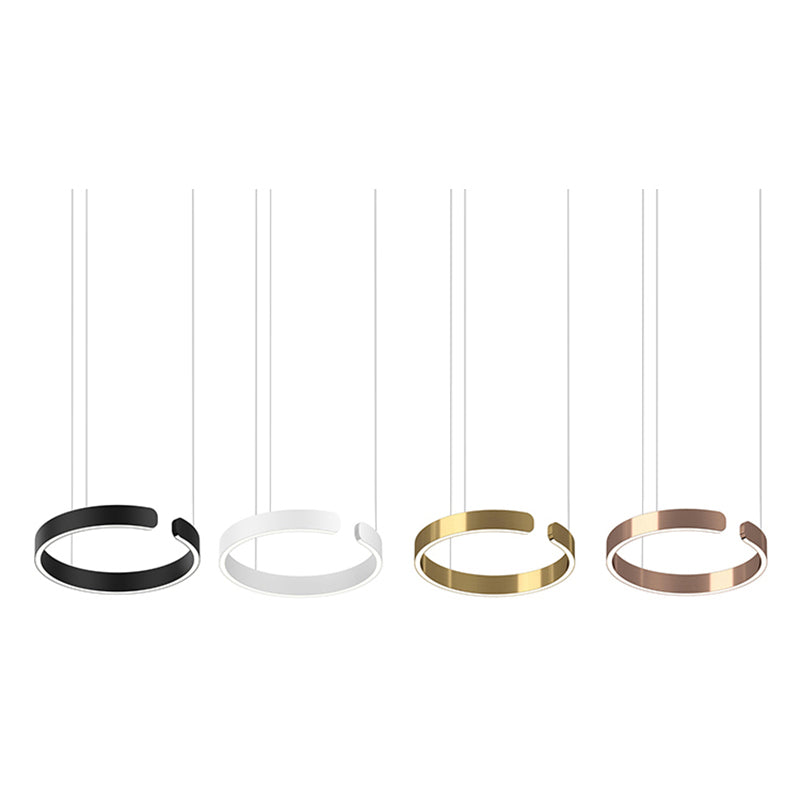 CircuLume: lampada a sospensione LED rotonda in metallo dal design moderno – per soggiorno e corridoio