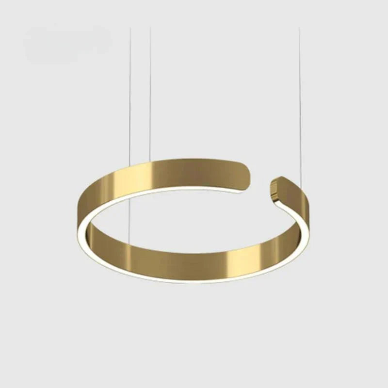Atmospheric round luminous LED pendant lamp for living rooms