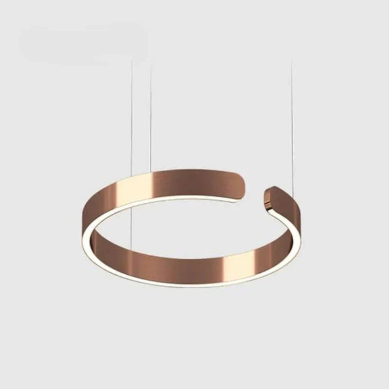 Atmospheric round luminous LED pendant lamp for living rooms