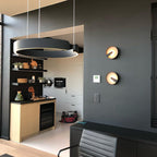 Atmospheric round luminous LED pendant lamp for living rooms