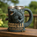 3D Sculpted Monster Coffee Mug with Stainless Steel Liner and Textured Reptile Skin Design