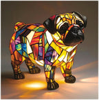 Decorative dog-shaped table lamp with LED backlight