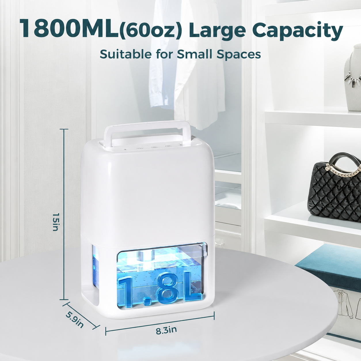 Cichy Kompaktowy Osuszacz Powietrza Dehumidifier do Małych Pomieszczeń