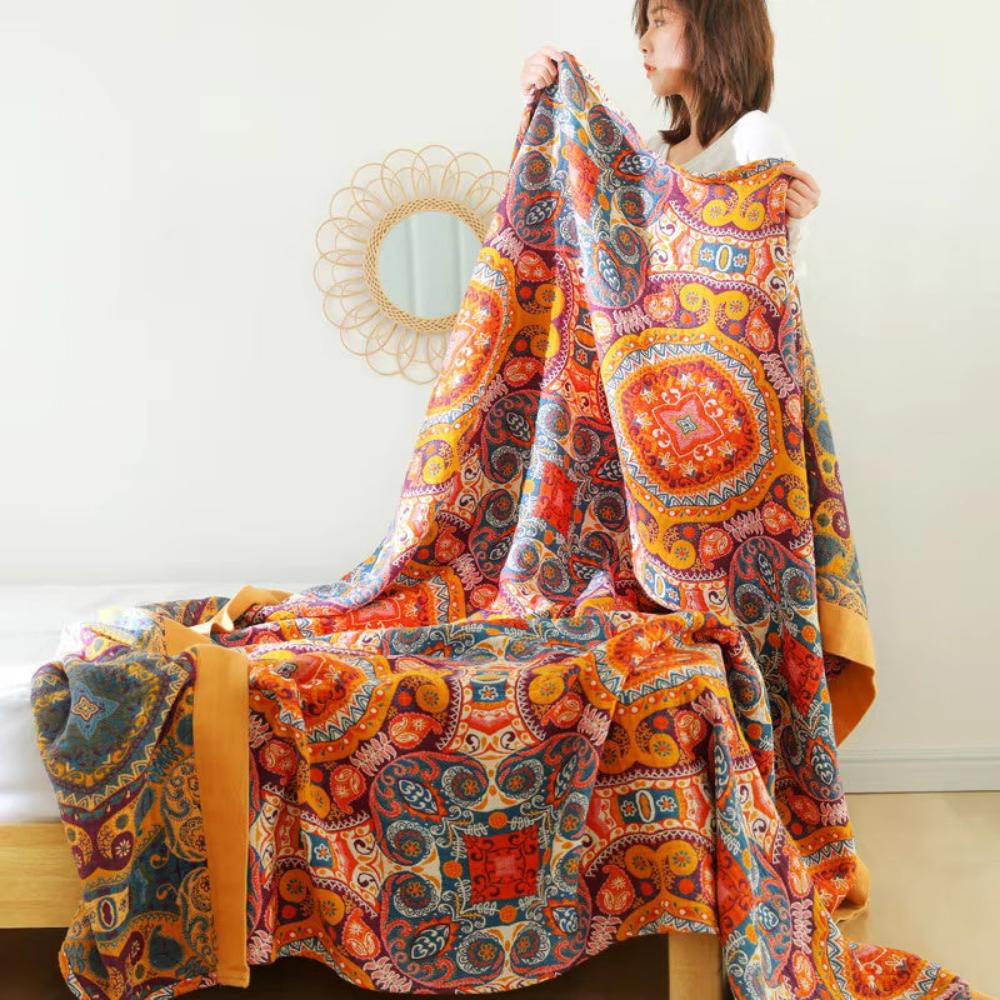 Coperta Boho Doppia Faccia Regolatrice di Temperatura