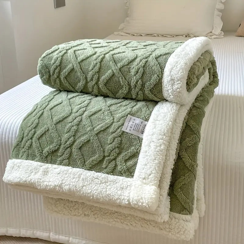Calda coperta spessa in peluche Sherpa per il relax a casa