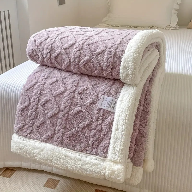 Calda coperta spessa in peluche Sherpa per il relax a casa