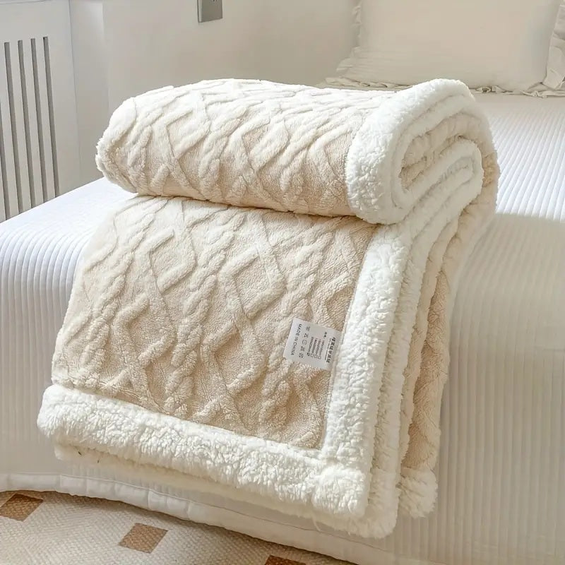Calda coperta spessa in peluche Sherpa per il relax a casa