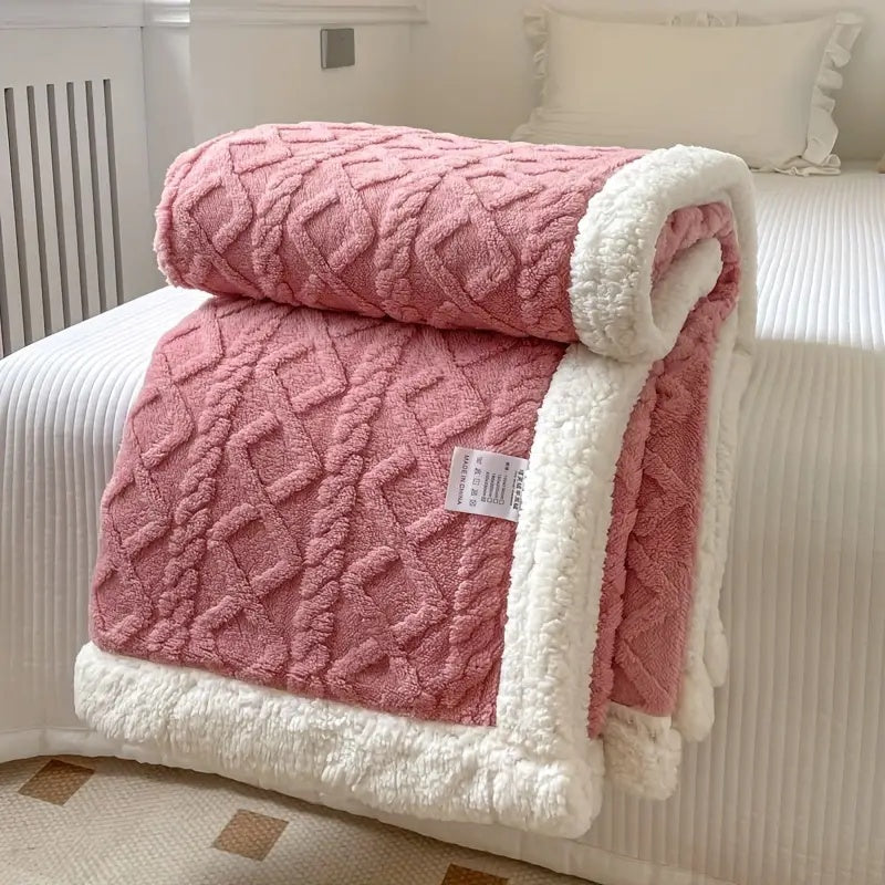 Calda coperta spessa in peluche Sherpa per il relax a casa