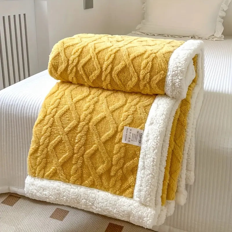 Calda coperta spessa in peluche Sherpa per il relax a casa
