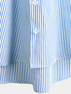 Top Henley Classico da Uomo con Maniche Corte e Motivo Verticale