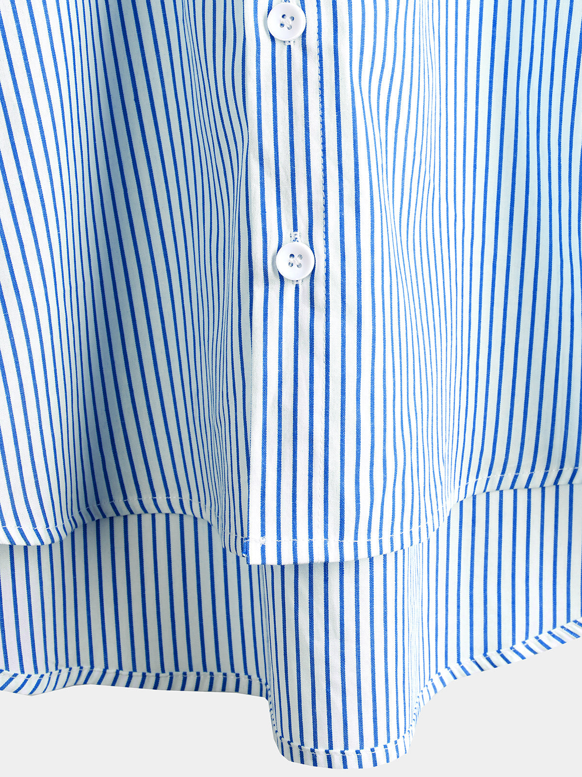 Top Henley Classico da Uomo con Maniche Corte e Motivo Verticale