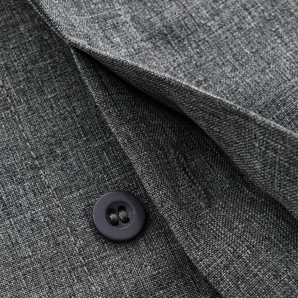 Camicia casual da uomo con colletto tinta unita manica corta