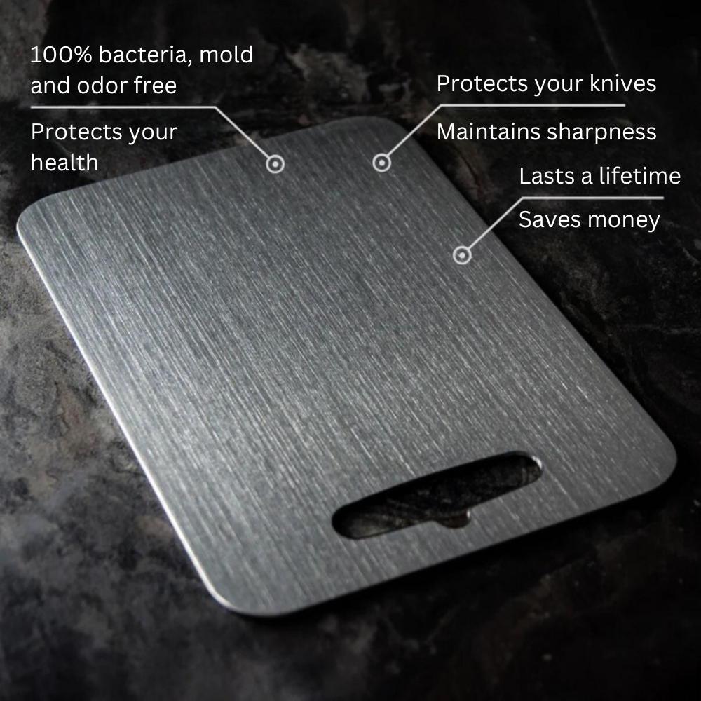 Safe Durable Non-Porous Titanium Cutting Board for Kitchen Use