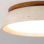 Stylowa lampa sufitowa z trawertynu i drewna