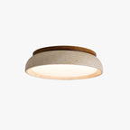 Stylowa lampa sufitowa z trawertynu i drewna
