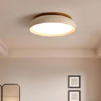 Stylowa lampa sufitowa z trawertynu i drewna