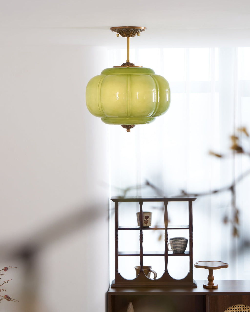 Lampada da soffitto classica dorata in vetro LED