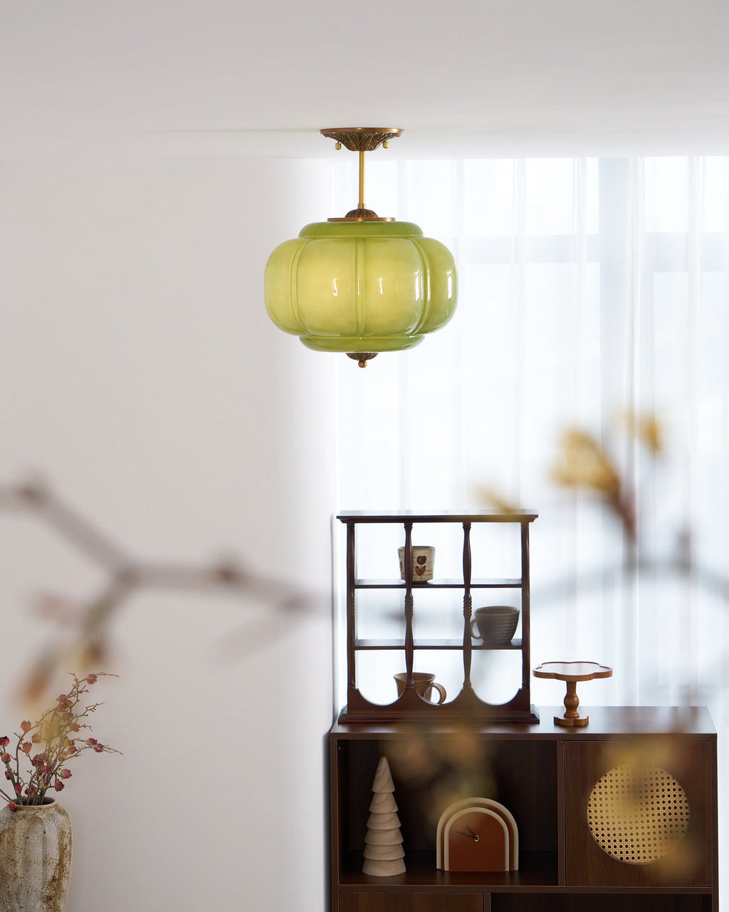 Lampada da soffitto classica dorata in vetro LED