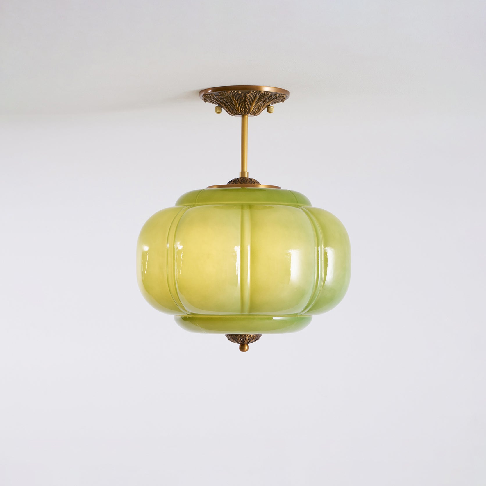 Lampada da soffitto classica dorata in vetro LED