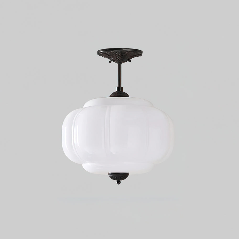 Classic gold glass LED ceiling lamp