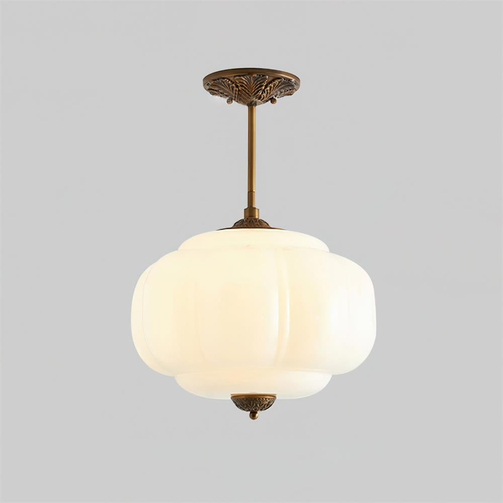 Classic gold glass LED ceiling lamp