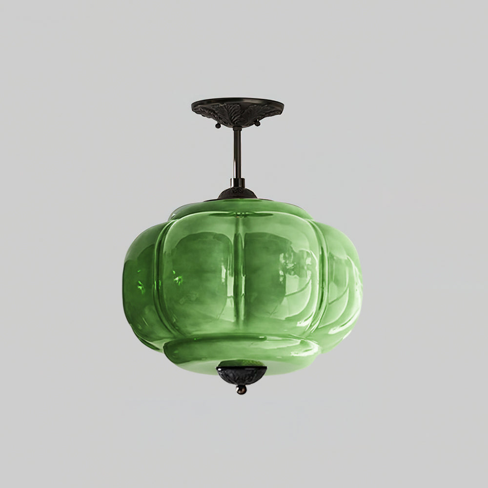 Classic gold glass LED ceiling lamp