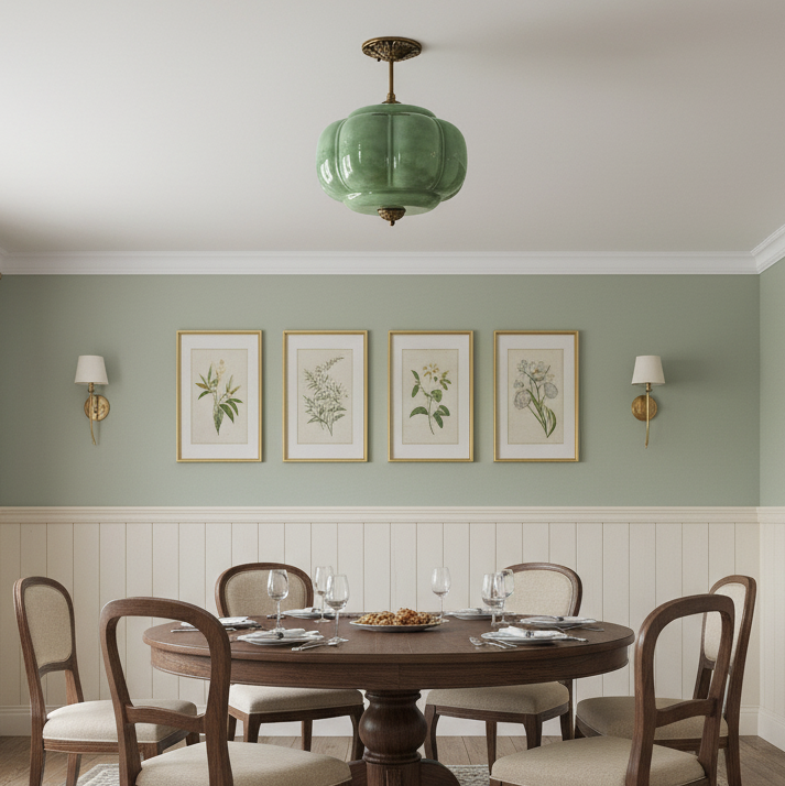 Lampada da soffitto classica dorata in vetro LED