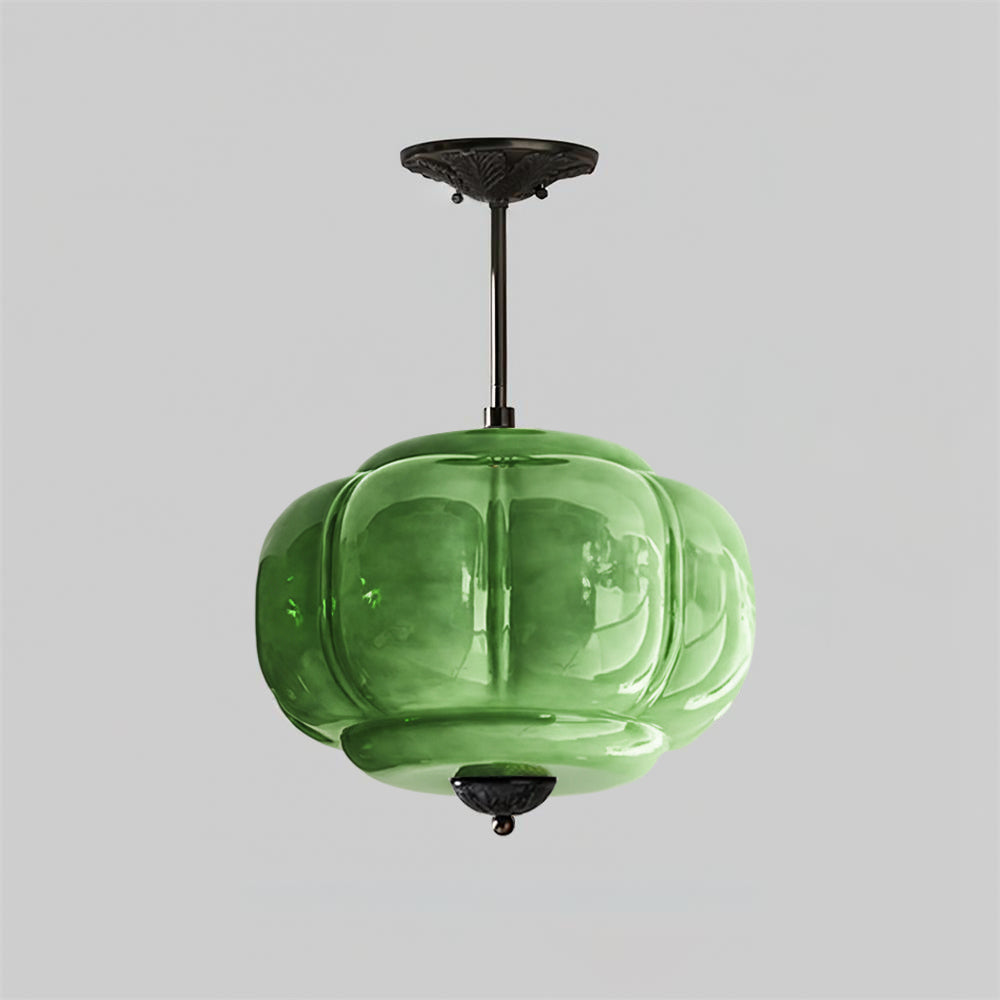 Classic gold glass LED ceiling lamp