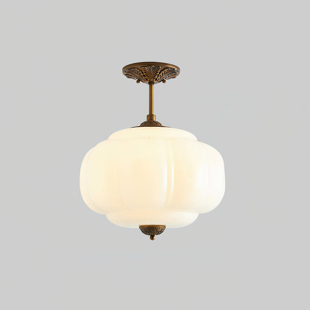 Classic gold glass LED ceiling lamp