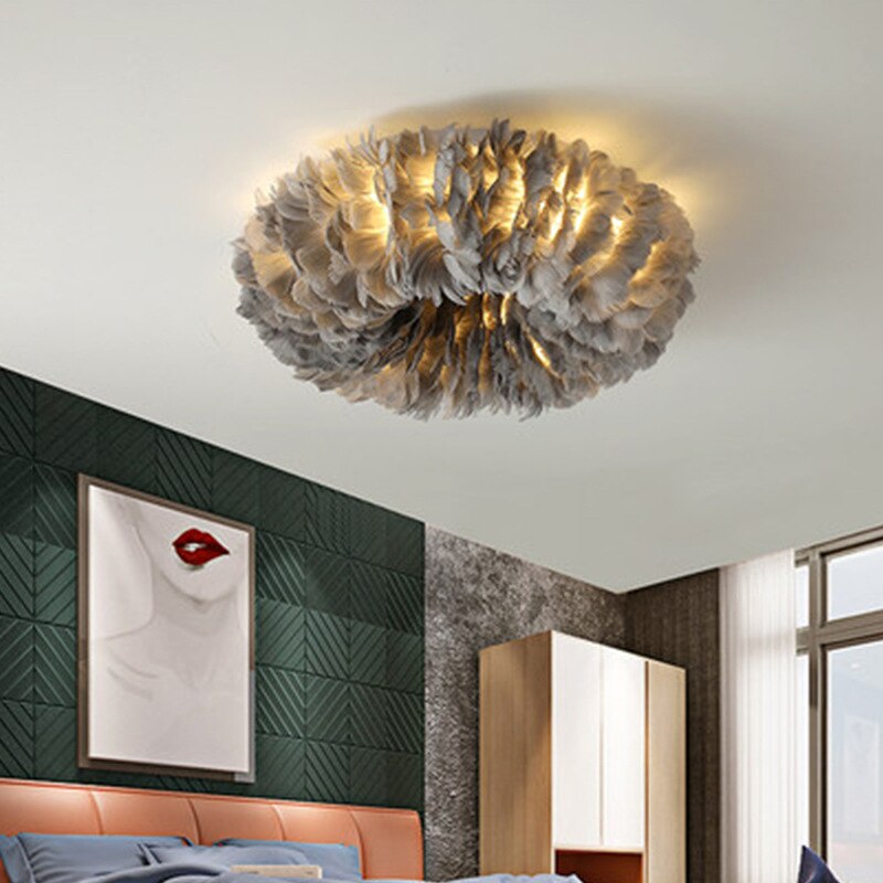Lampada da soffitto LED Bohemian Feather per interni moderni