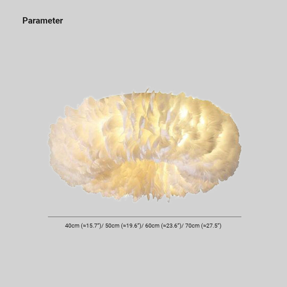 Lampe de plafond LED style bohème avec motif plumes pour chambre et salon