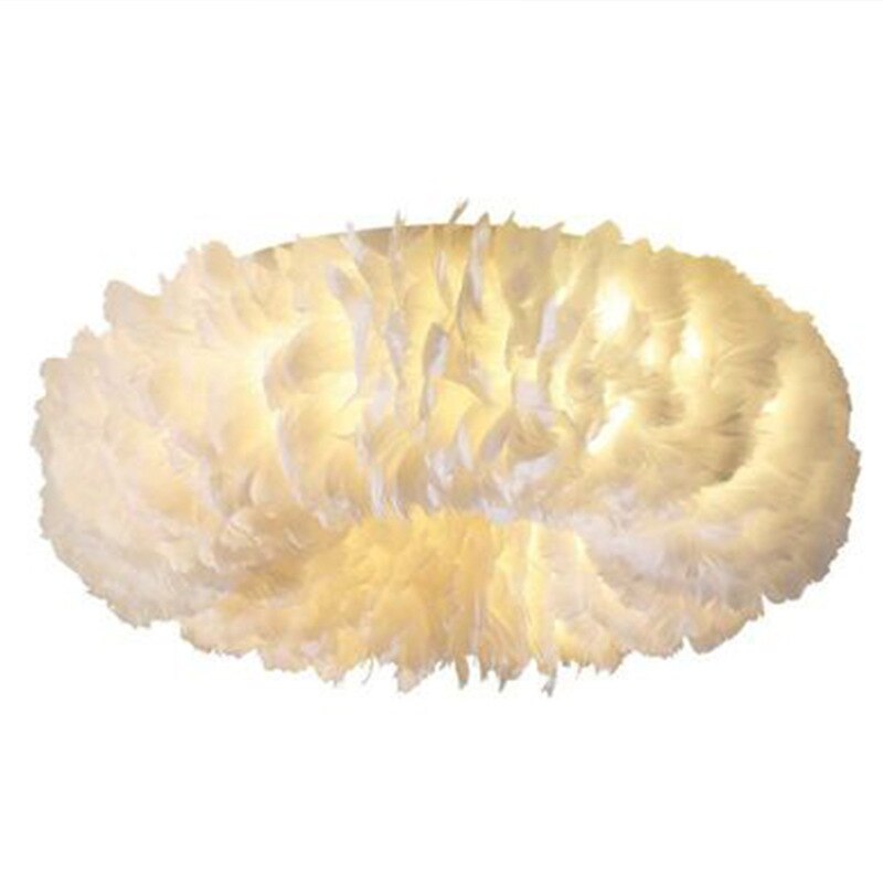 Lampe de plafond LED style bohème avec motif plumes pour chambre et salon