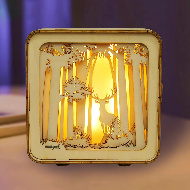 Lampe 3D artistique en bois à fabriquer soi-même