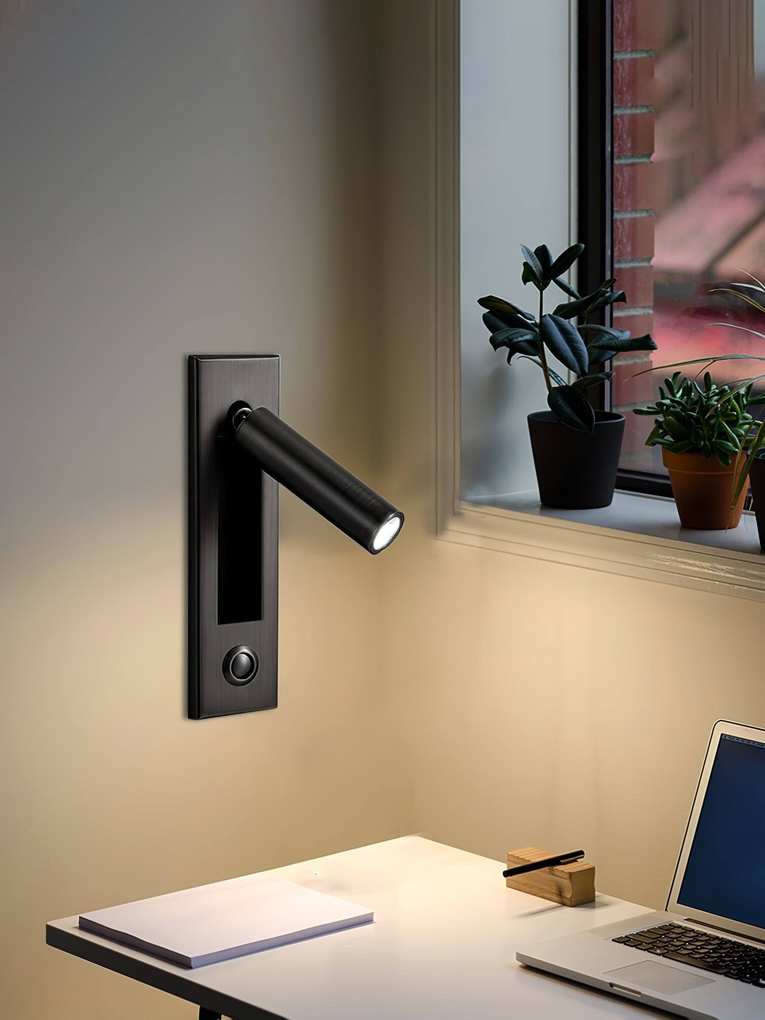 Lampe murale encastrée pour lecture avec lampe de chevet pliante