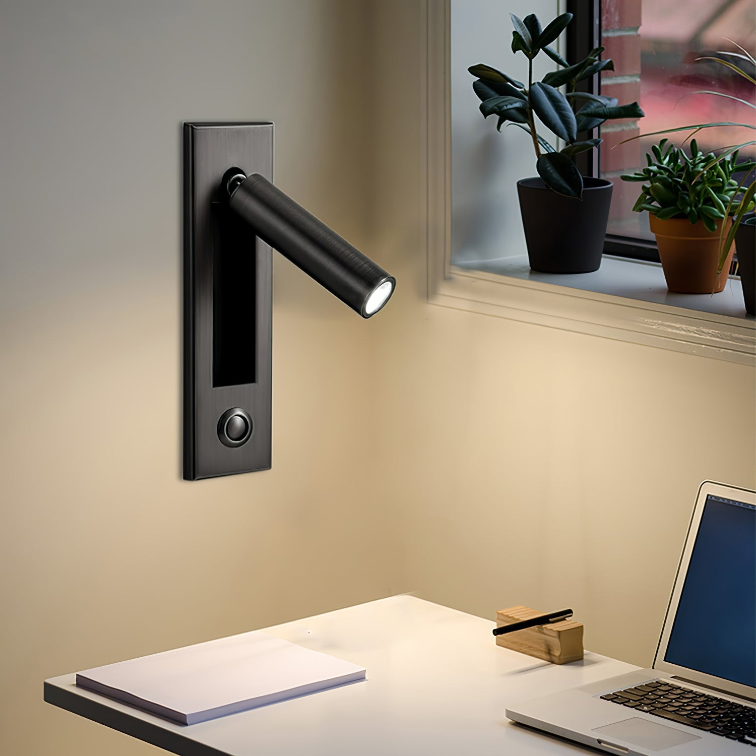 Lampe murale encastrée pour lecture avec lampe de chevet pliante