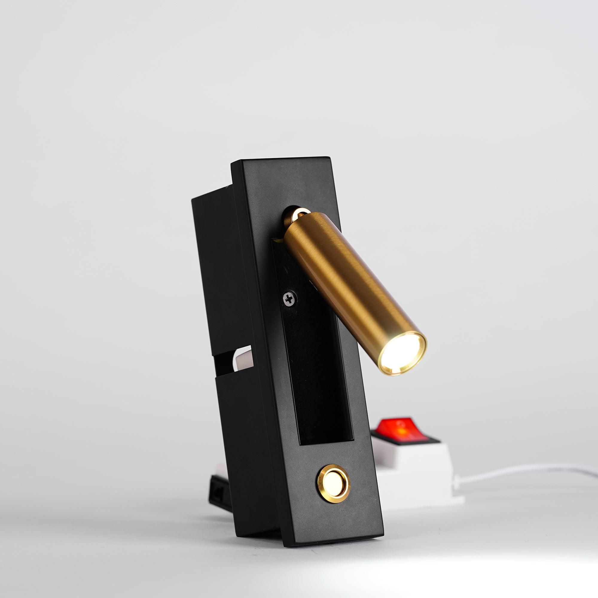 Lampe murale encastrée pour lecture avec lampe de chevet pliante