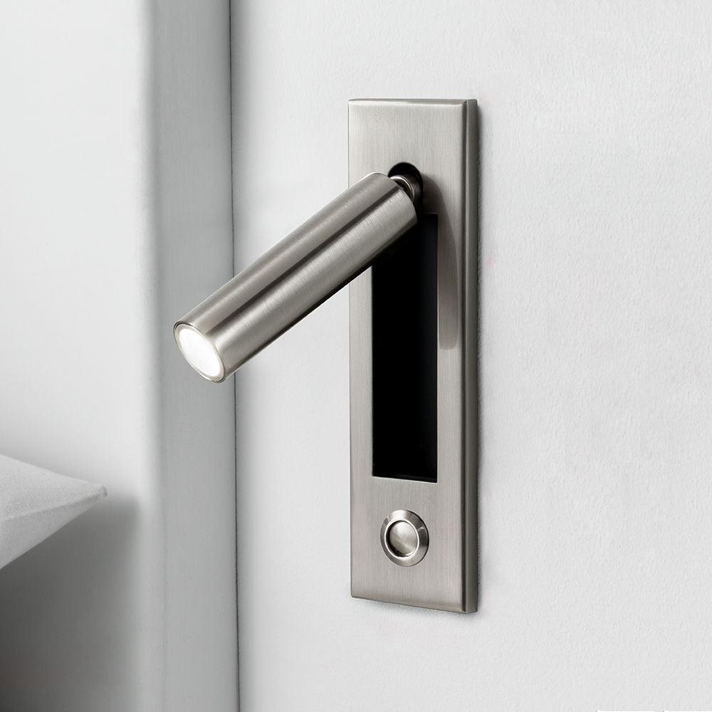Adjustable wall-mounted night light with hidden switch
