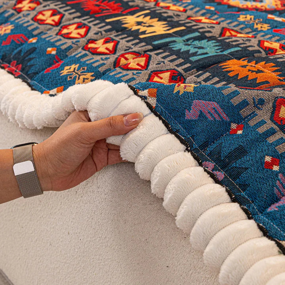 Copertura imbottita boho per divano Protezione decorativa antiscivolo