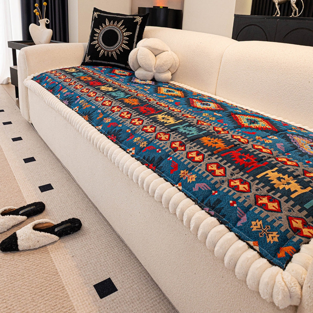 Copertura imbottita boho per divano Protezione decorativa antiscivolo