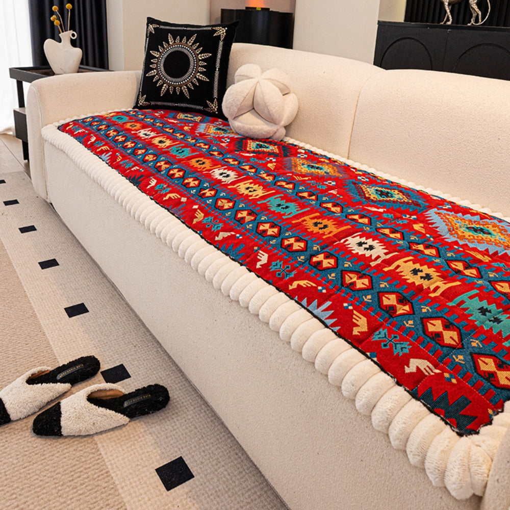 Copertura imbottita boho per divano Protezione decorativa antiscivolo