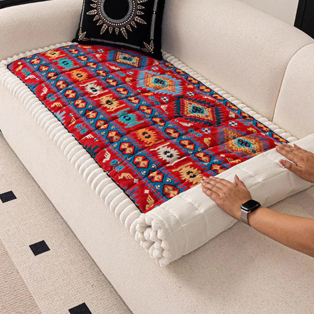 Copertura imbottita boho per divano Protezione decorativa antiscivolo